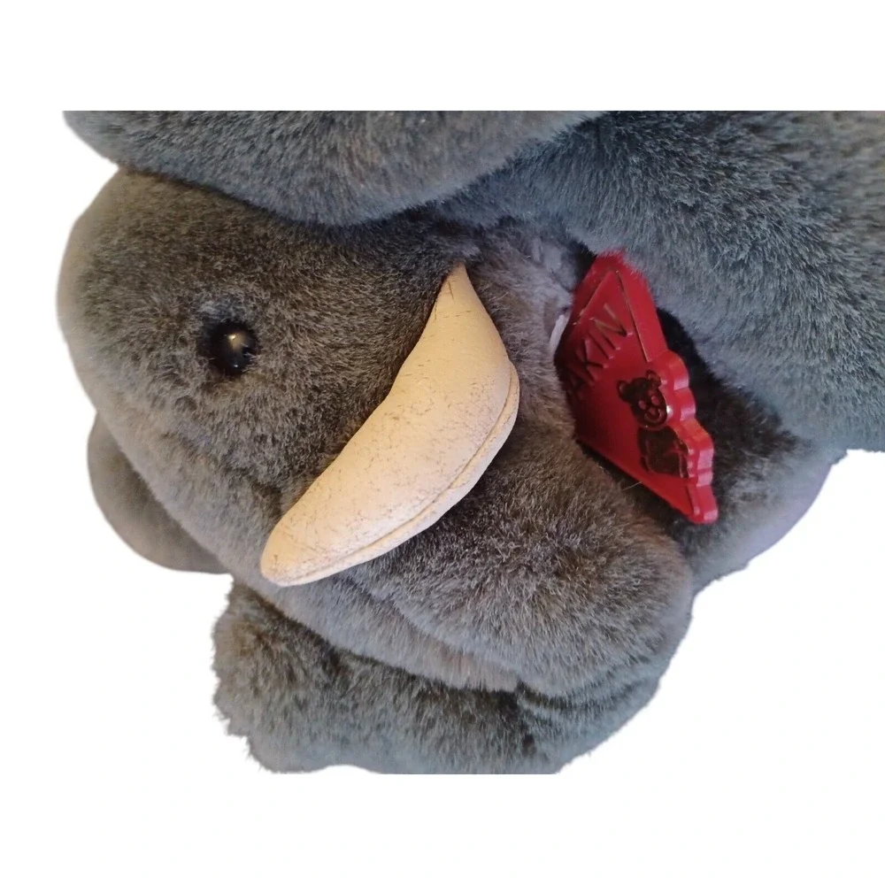 Vintage Dakin Elephant Plush Grey Stuffed‎ Animal Large Ears Red Tag 1980s 1990s